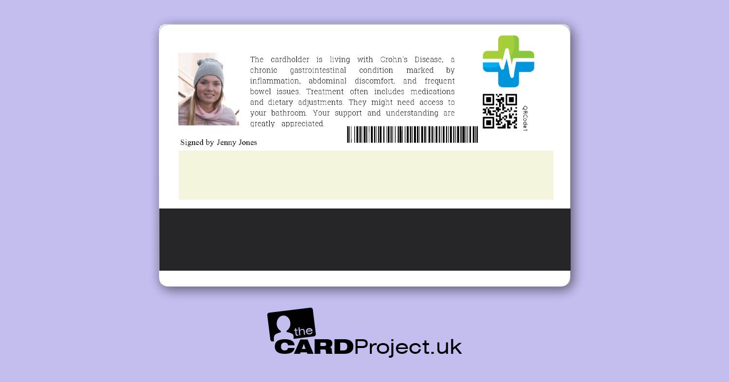 Crohn's Disease Premium Medical Photo ID Card  (REAR)